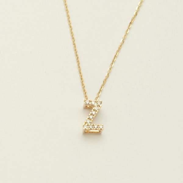 14KY 0.13CTW DIAMOND INITIAL NECKLACE