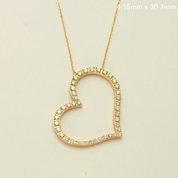 14KY 2.25 CTW DIAMOND OPEN HEART NECKLACE