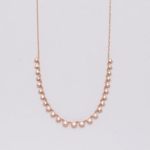 14KR 1.85CTW DIAMOND LOOSE BEZEL SET NECKLACE