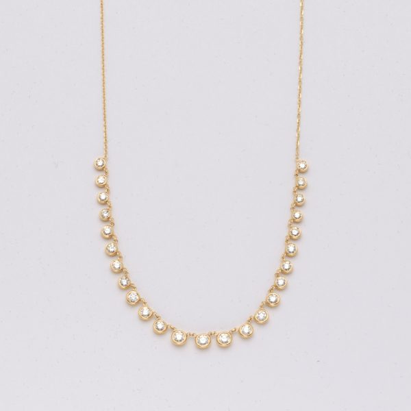 14KY 1.85CTW DIAMOND LOOSE BEZEL SET NECKLACE