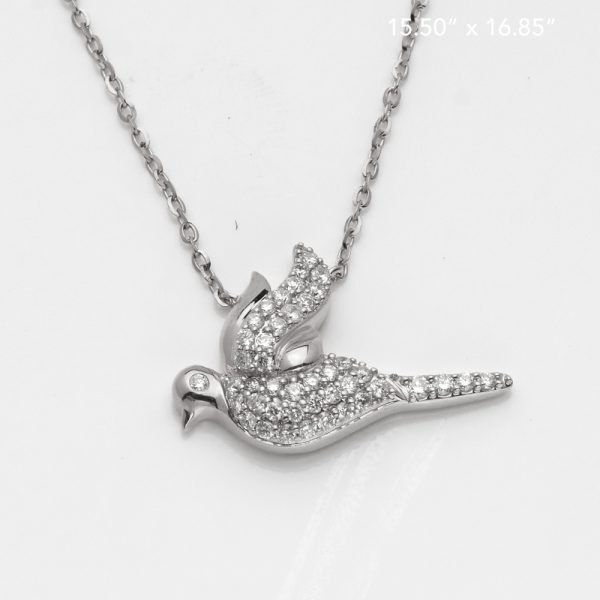 14KW  0.25CT DIAMOND DOVE NECKLACE