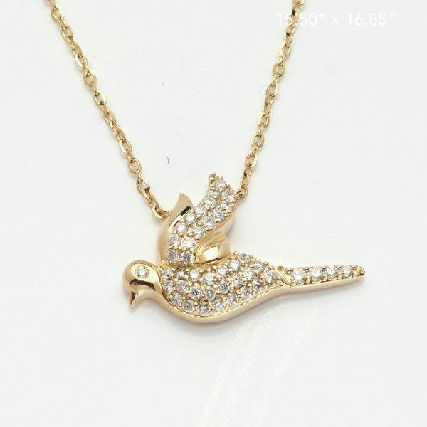 14KY  0.25CT DIAMOND DOVE NECKLACE