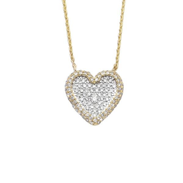 14KY 0.65CTW ROUND DIAMOND HEART NECKLACE