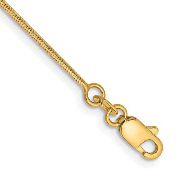 14k .8mm Octagonal Snake Chain Anklet