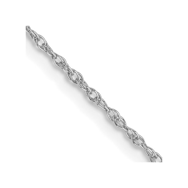 14k WG .8mm Polished Light Baby Rope Chain