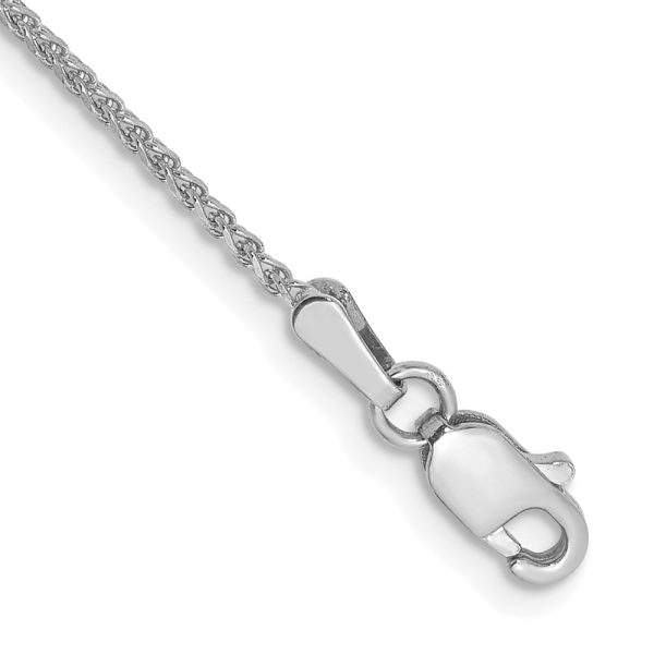 14k WG 1.25mm Solid Diamond-cut Spiga Chain Anklet