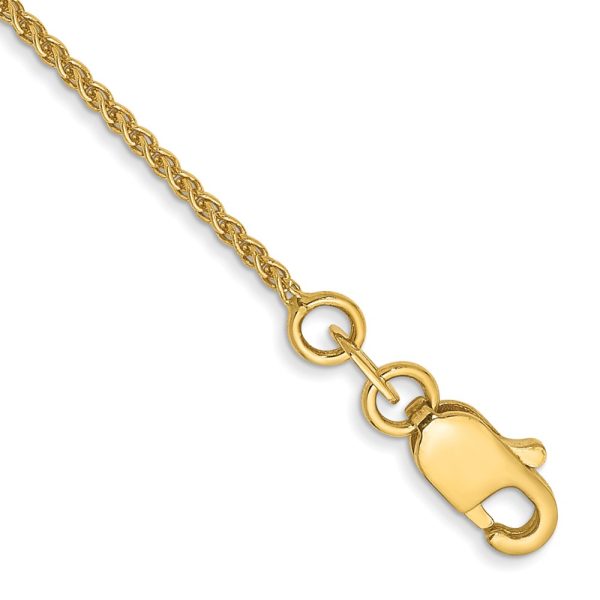 14k 1.05mm Solid Polished Spiga Chain Anklet