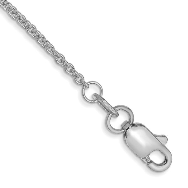 14k WG 1.4mm Round Open Link Cable Chain Anklet