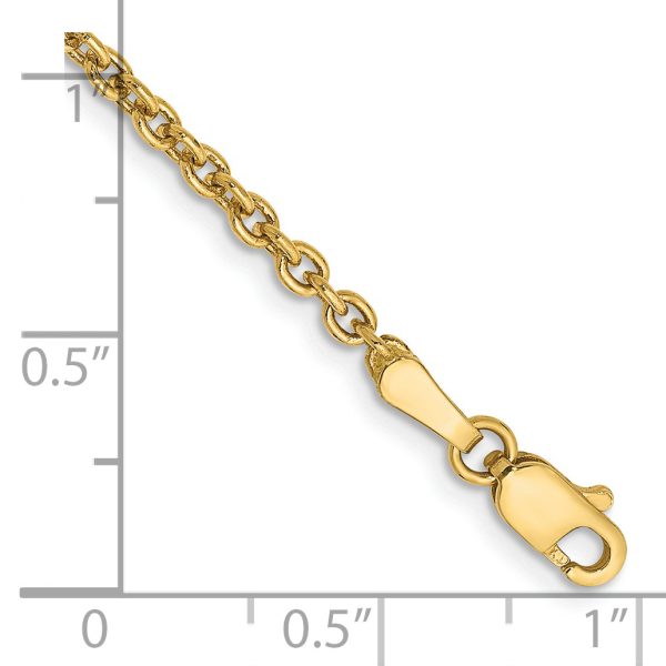 14k 2.2mm Forzantine Cable Chain Anklet - Image 2