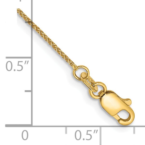 14k 0.85mm Spiga Pendant Chain Anklet - Image 2