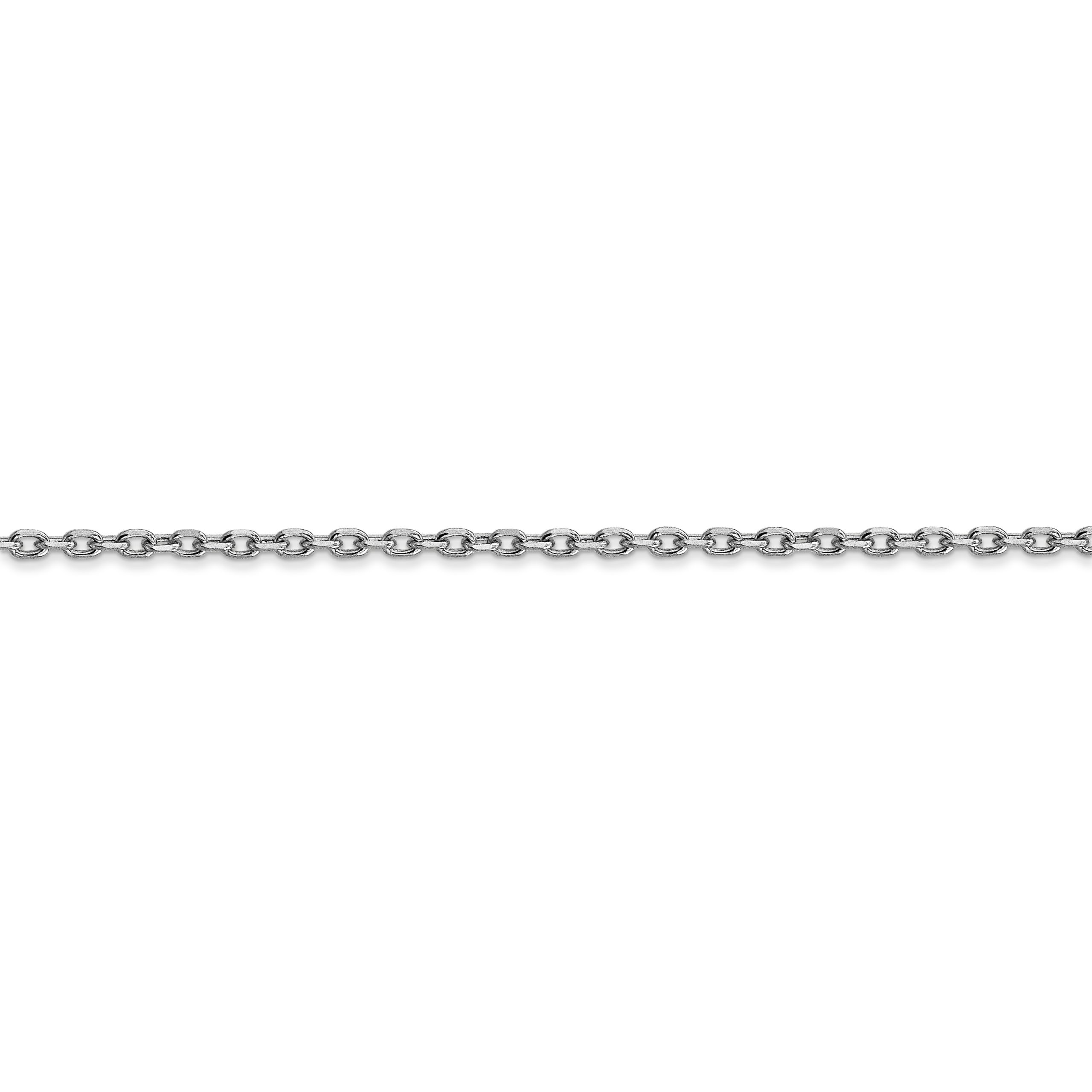 14k WG 1.8mm D/C Round Open Link Cable Chain - Image 2