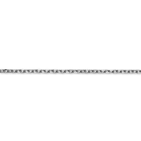 14k WG 2.2mm D/C Round Open Link Cable Chain - Image 2