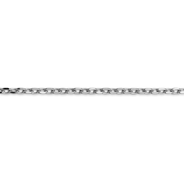 14k WG 3mm D/C Round Open Link Cable Chain - Image 2