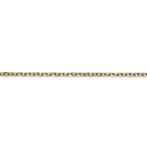 14k 2.2mm D/C Round Open Link Cable Chain - Image 2