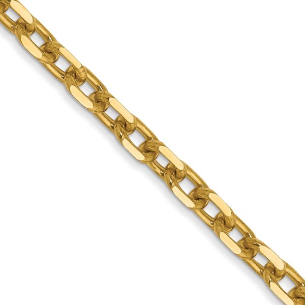 14k 3mm D/C Round Open Link Cable Chain