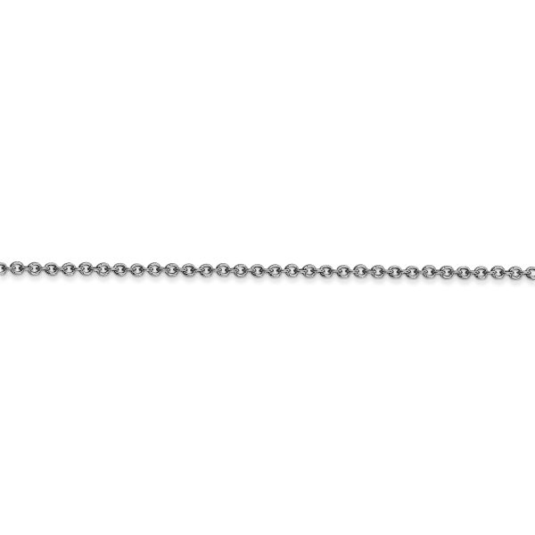 14k WG 1.6mm Round Open Link Cable Chain - Image 2