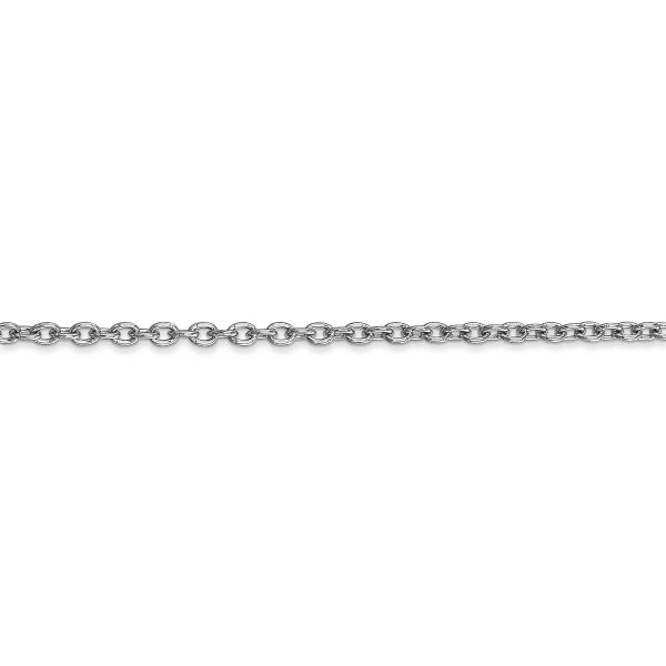 14k WG 2.4mm Round Open Link Cable Chain - Image 2