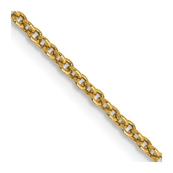 14k 1.6mm Round Open Link Cable Chain