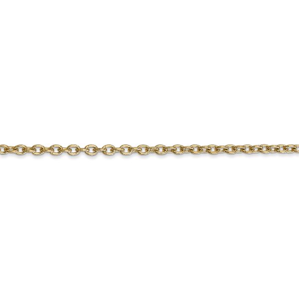 14k 2.4mm Round Open Link Cable Chain - Image 2