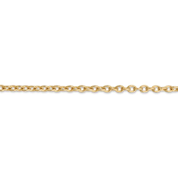 14k 3.2mm Round Open Link Cable Chain - Image 2
