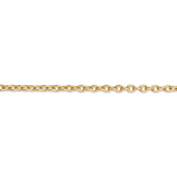 14k 3.2mm Round Open Link Cable Chain - Image 2