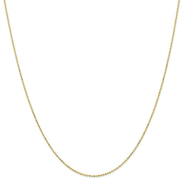 14k 1.2mm D/C Beaded Pendant Chain