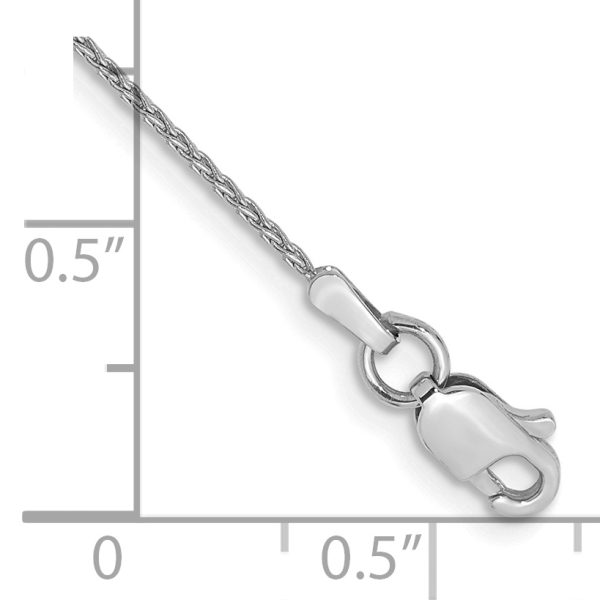 14k WG 1mm Parisian Wheat Chain Anklet - Image 2
