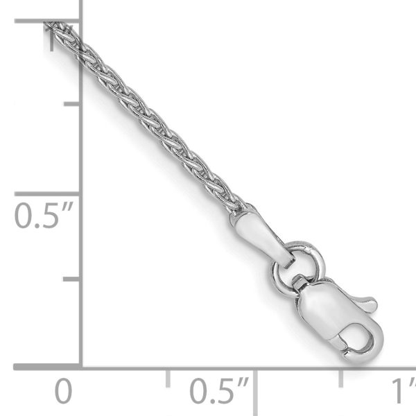 14k WG 1.5mm Parisian Wheat Chain Anklet - Image 2