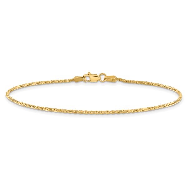 14k 1.5mm Parisian Wheat Chain Anklet - Image 3