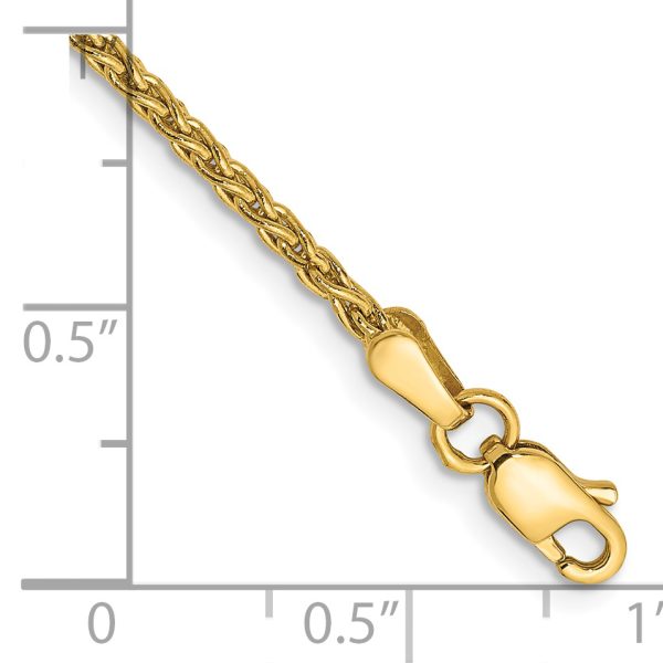 14k 1.75mm Parisian Wheat Chain Anklet - Image 2