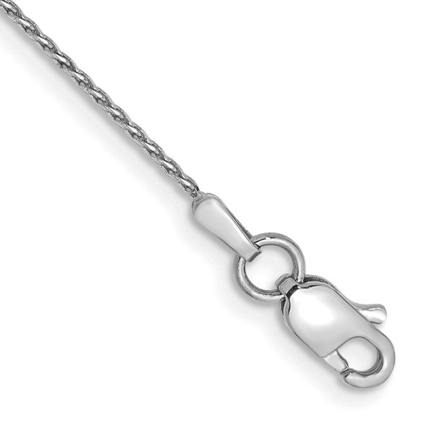 14k WG .8mm D/C Parisian Wheat Chain Anklet