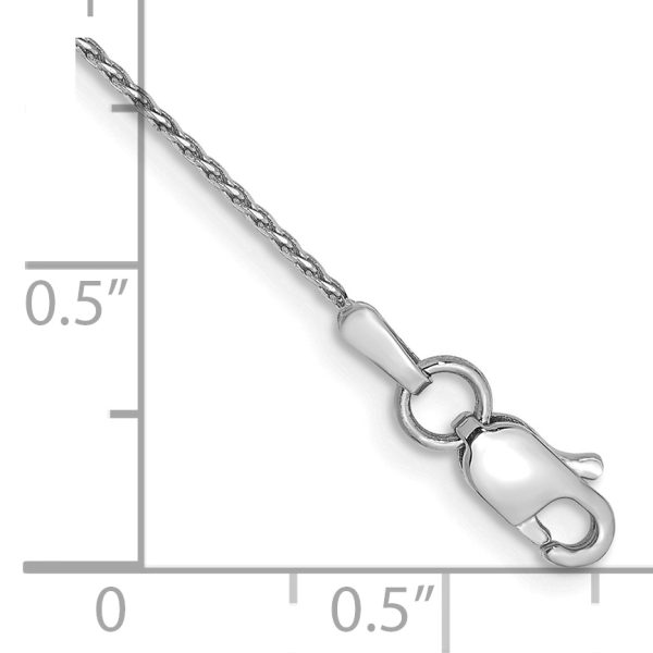 14k WG .8mm D/C Parisian Wheat Chain Anklet - Image 2
