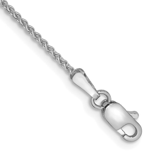 14k WG 1.25mm Solid Polished Spiga Chain Anklet
