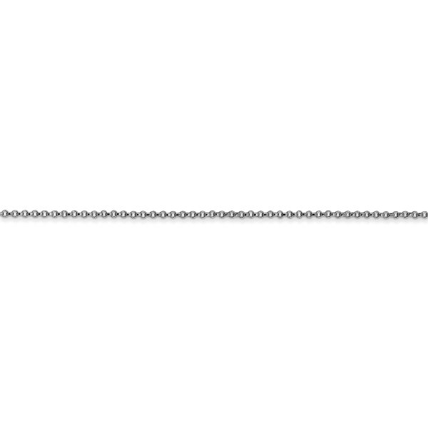 14k White Gold 1.15mm Rolo Pendant Chain - Image 2