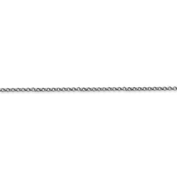 14k White Gold 1.55mm Rolo Pendant Chain - Image 2