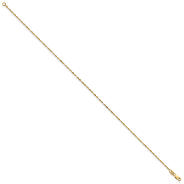 14k 1.4mm Forzantine Cable Chain Anklet - Image 2