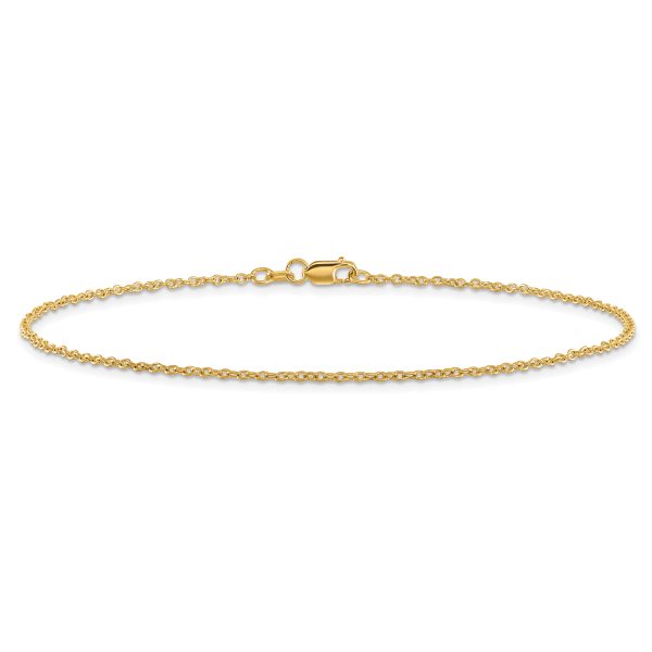 14k 1.4mm Forzantine Cable Chain Anklet - Image 3