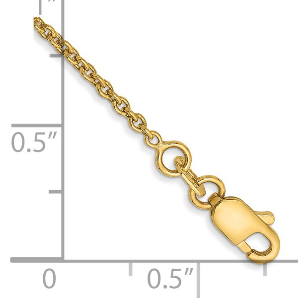 14k 1.4mm Forzantine Cable Chain Anklet - Image 2