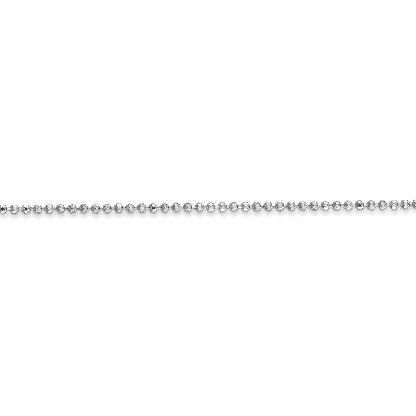 14k WG 1.2mm D/C Beaded Pendant Chain - Image 3