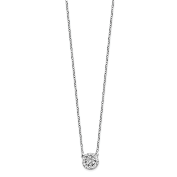 14k White Gold Diamond 18in Necklace - Image 2