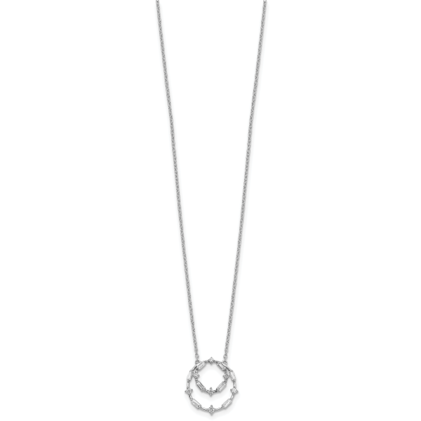 14k White Gold Diamond 18in Necklace - Image 2