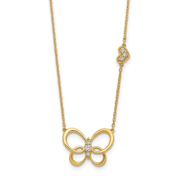 14k Diamond Butterfly 18in Necklace