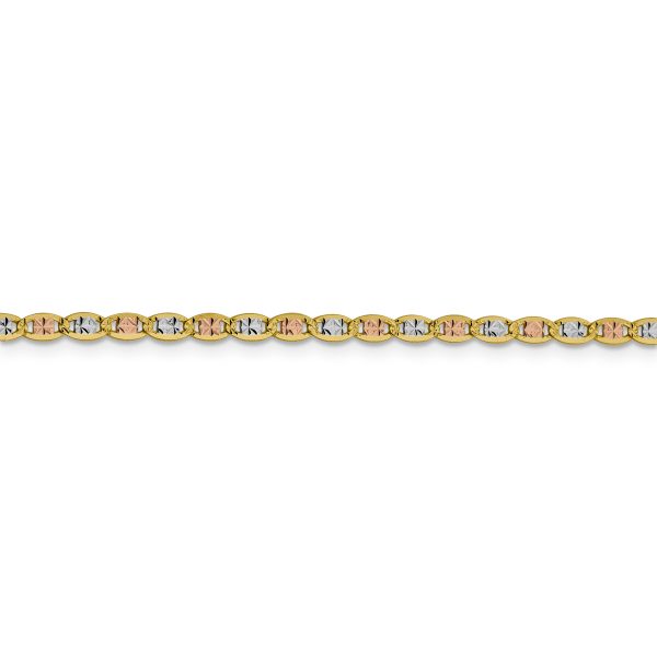 14k 2.75mm Tri-color Gold Pav? Valentino Chain - Image 3