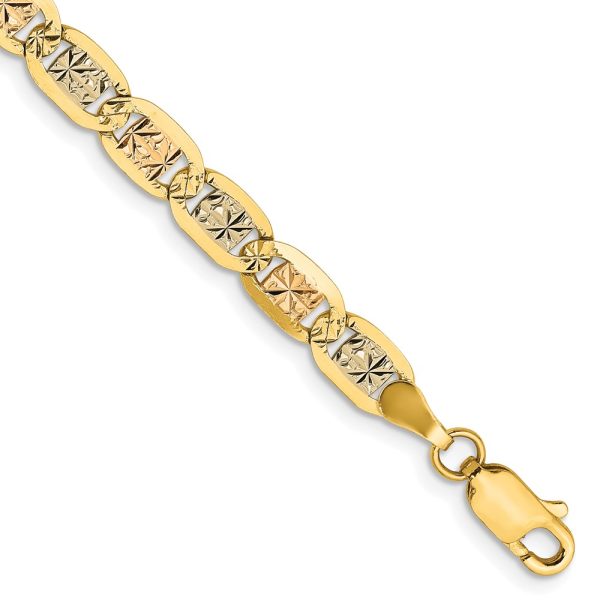 14k 4.65mm Tri-color Gold Pav? Valentino Chain