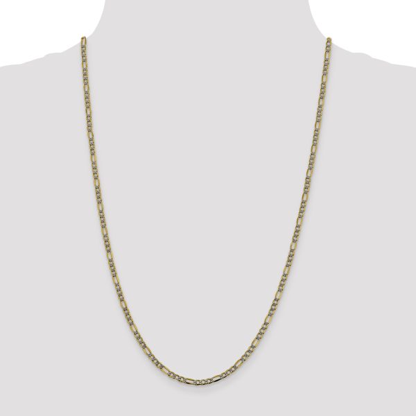 14k 3.2mm Semi-solid with Rhodium Pav? Figaro Chain - Image 2