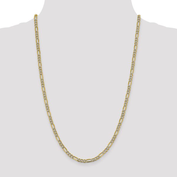 14k 3.9mm Semi-solid with Rhodium Pav? Figaro Chain - Image 2