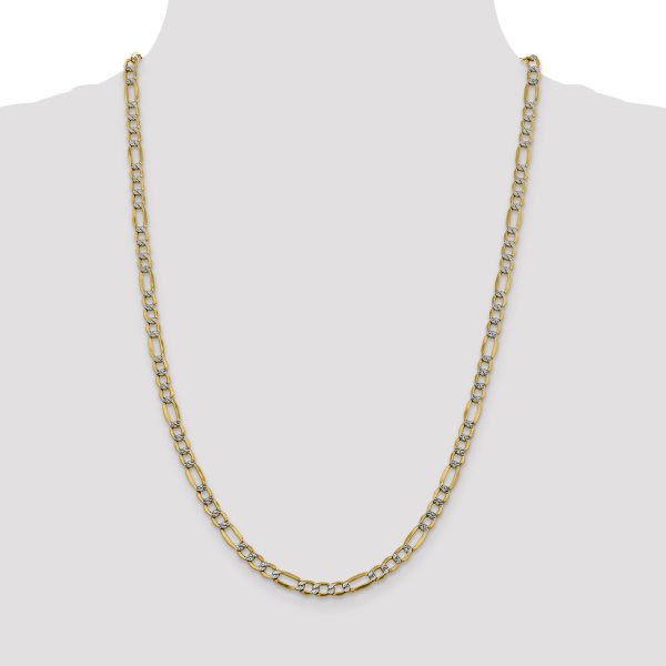 14k 5.25mm Semi-solid with Rhodium Pav? Figaro Chain - Image 2