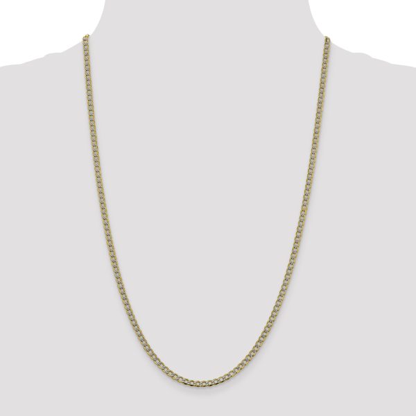 14k 3.4mm Semi-solid with Rhodium Pav? Curb Chain - Image 2