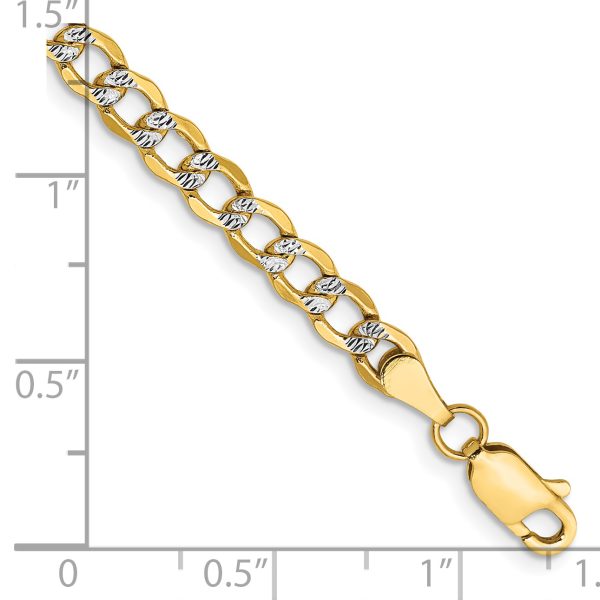 14k 4.3mm Semi-solid with Rhodium Pav? Curb Chain - Image 2