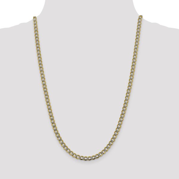 14k 5.2mm Semi-solid with Rhodium Pav? Curb Chain - Image 2